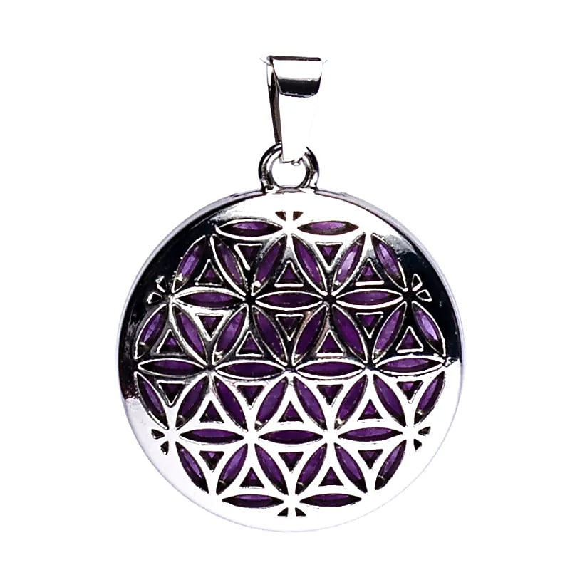 Edelsteinpendant Amethyst "Blume des Lebens"