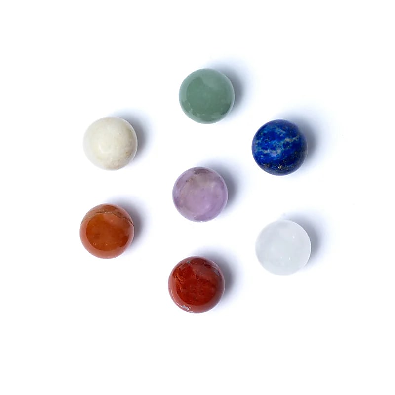 Feng Shui 7 Chakra Edelsteinkugel-Set 20mm