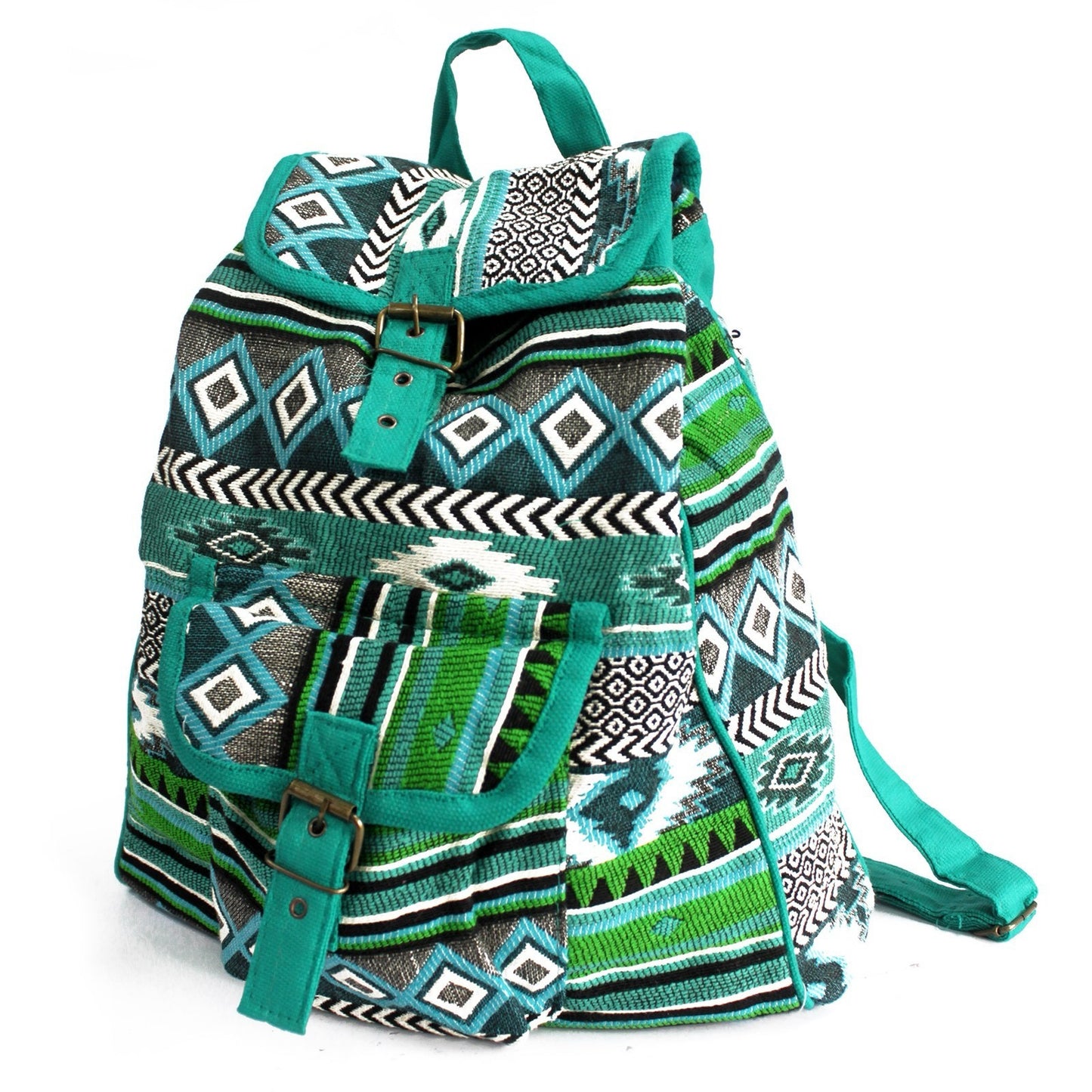 Jacquard Backpack β Natural & Unique - Teal