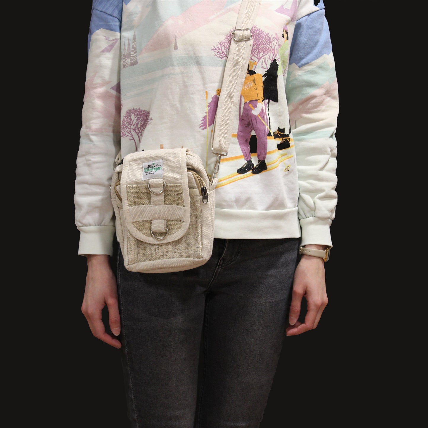 Crossbody bag in Hemp & Cotton