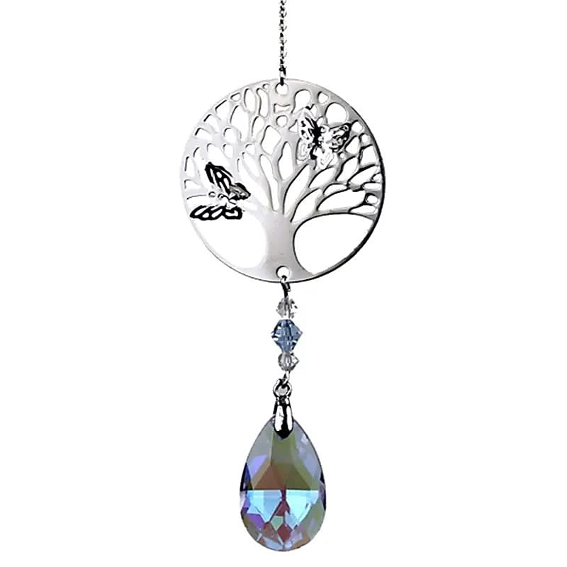 Solar Collector Tree of Life with Rainbow Crystal Drop
