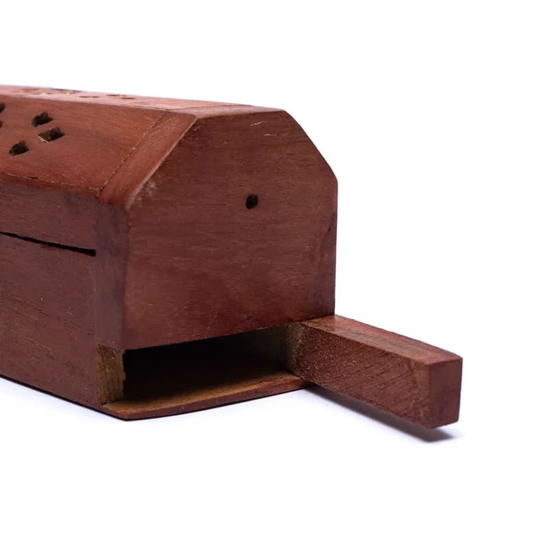 Incense holder & box in acacia wood