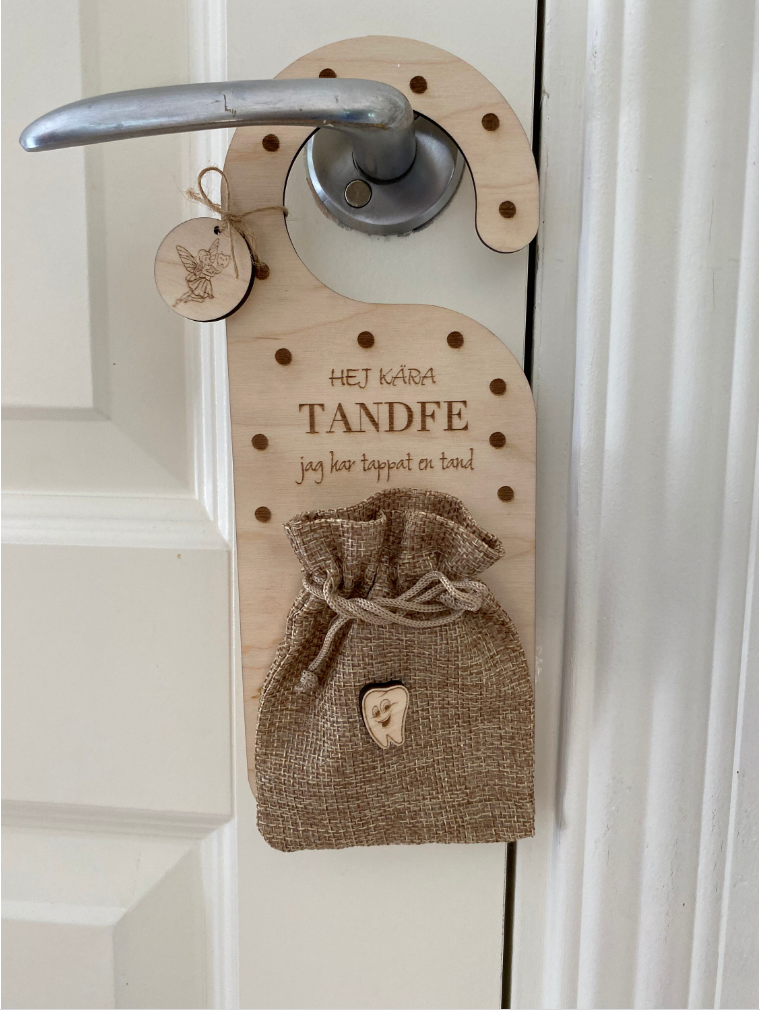 Zahnfee-Türschild mit Tasche