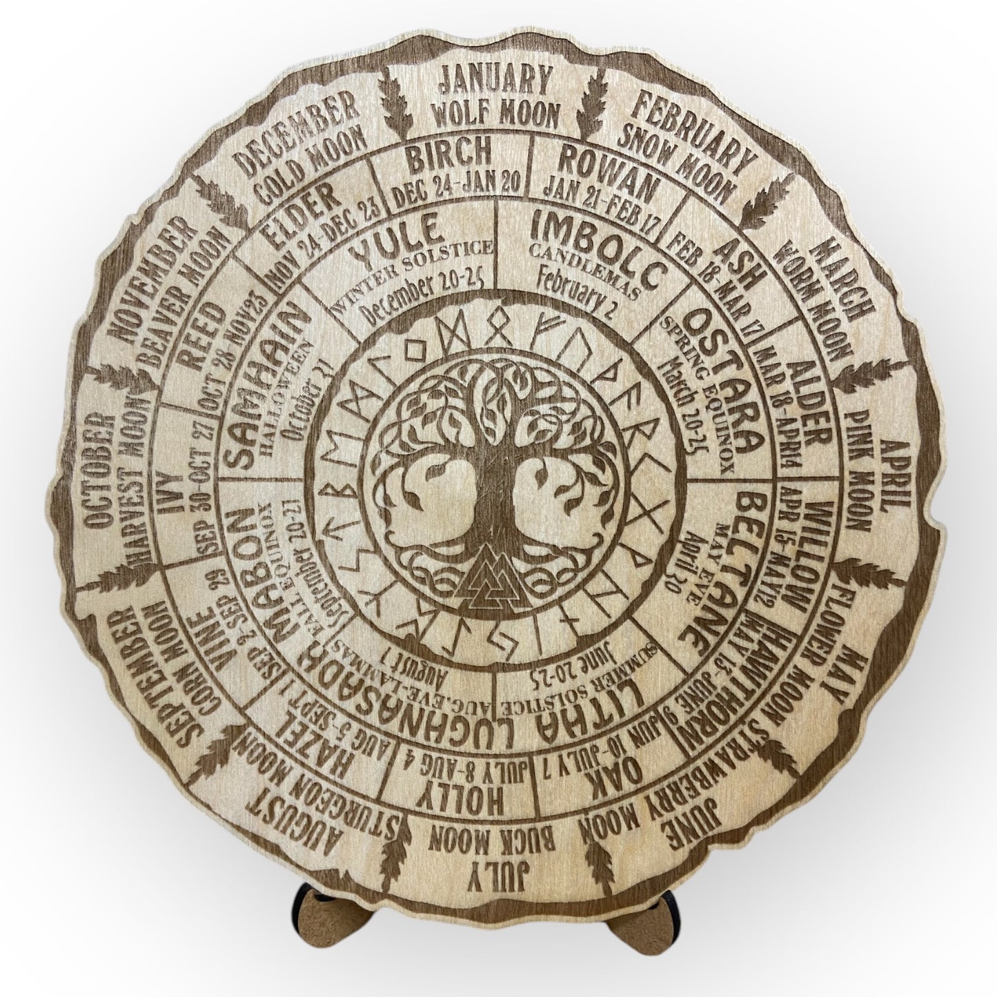 Wandbild „Lebensbaum & Jahreskreis“ – Spirituelle Kunst für dein Zuhause 🌿✨