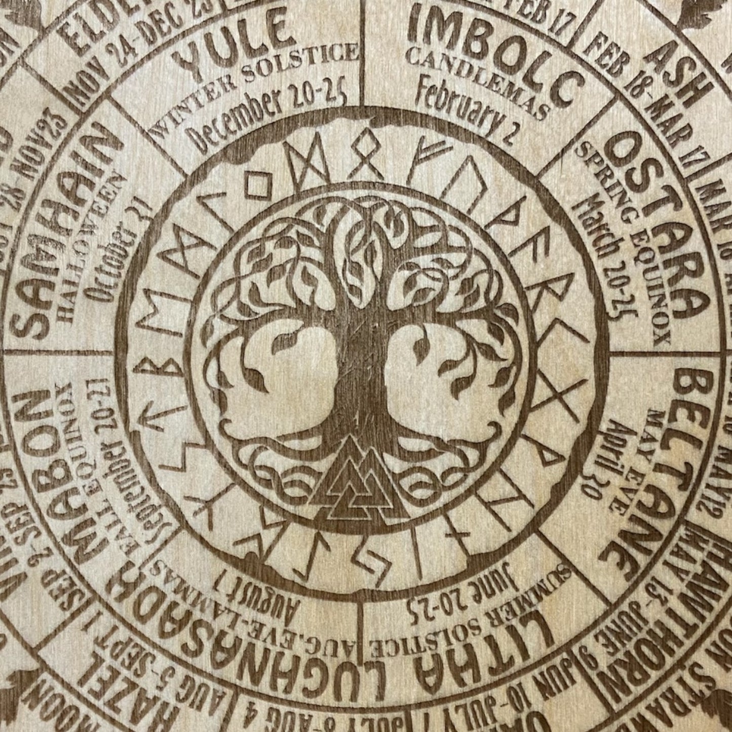 Wandbild „Lebensbaum & Jahreskreis“ – Spirituelle Kunst für dein Zuhause 🌿✨