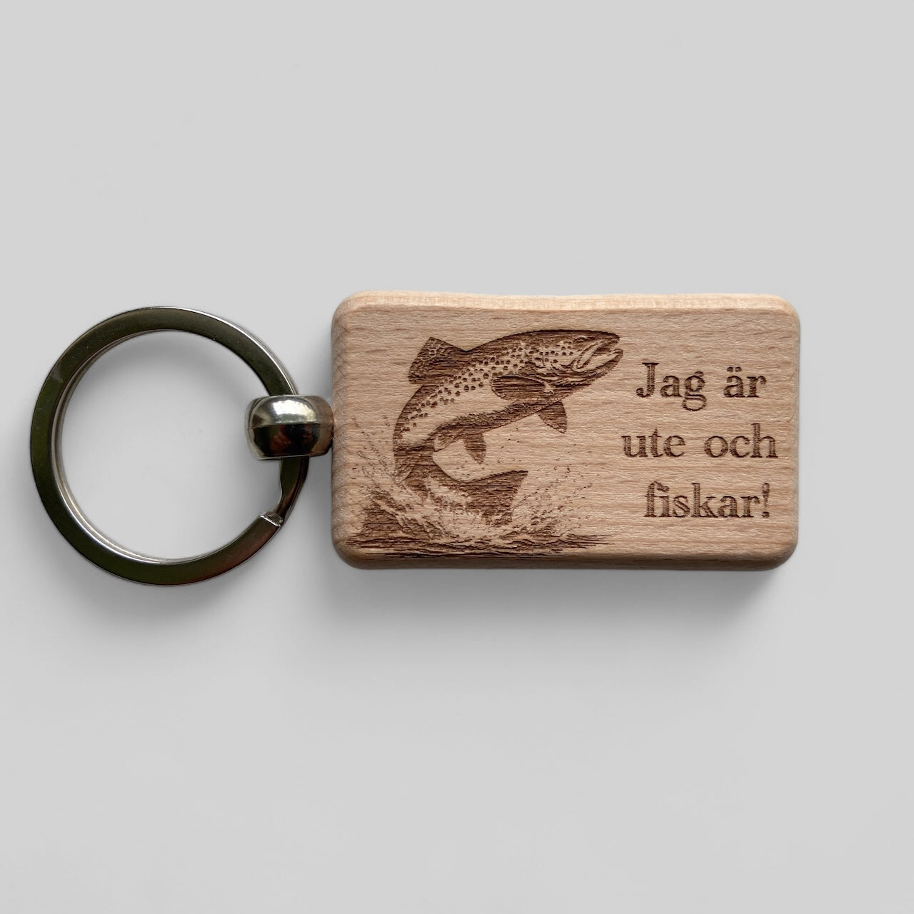 Schlüsselanhänger, rechteckig, 32 x 52 mm, Buche - mit Gravur