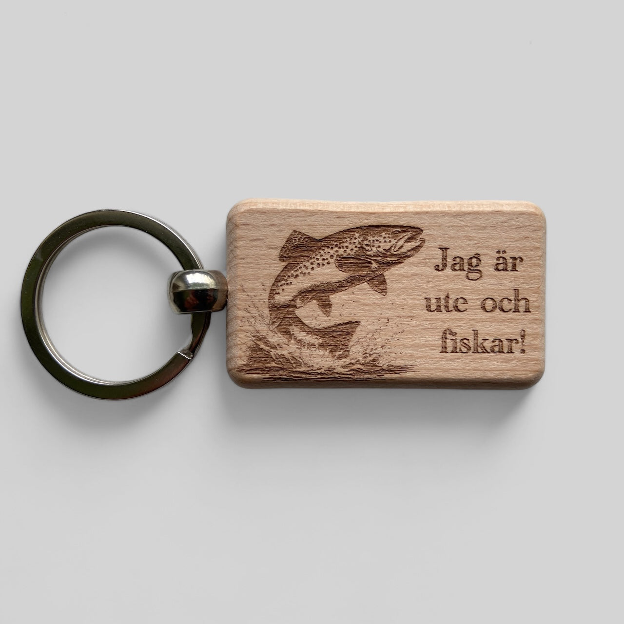 Schlüsselanhänger, rechteckig, 32 x 52 mm, Buche - mit Gravur