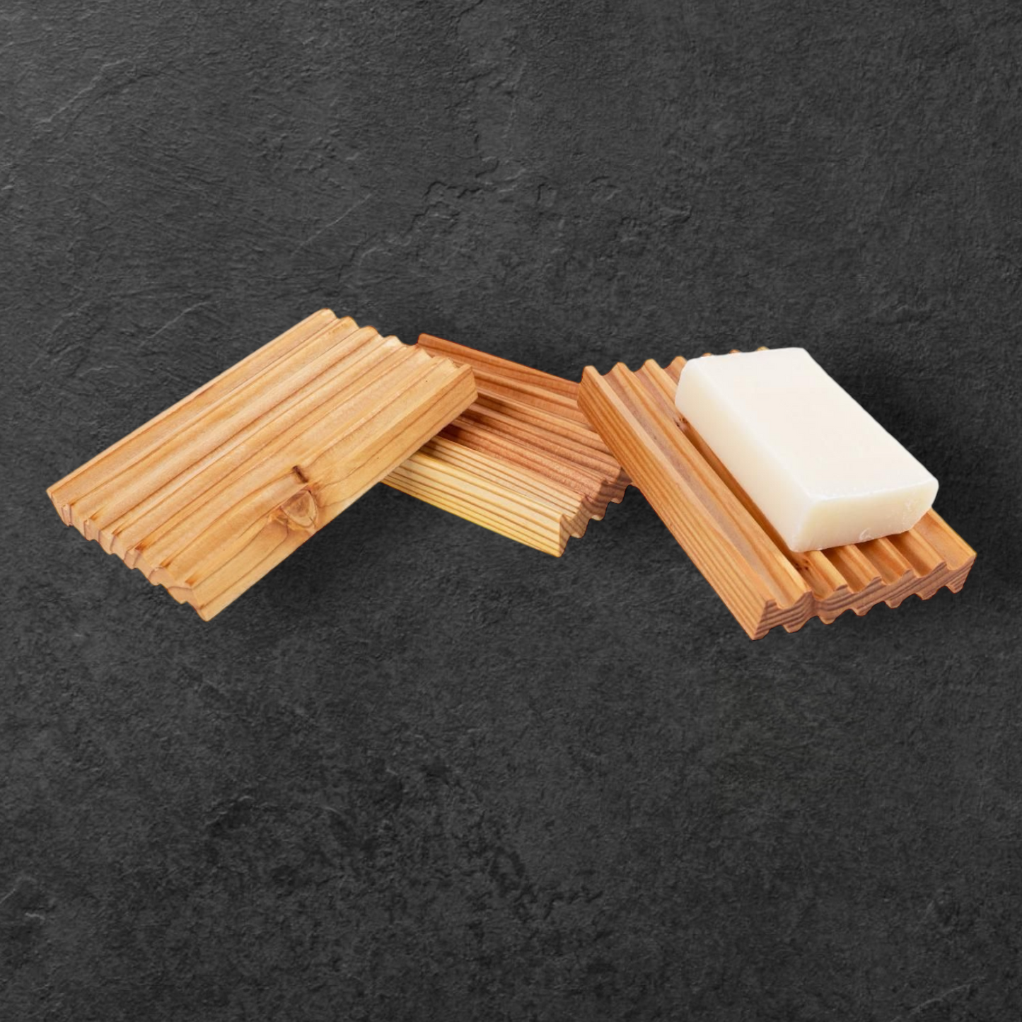 Soap holder in oiled larch wood - environmentally friendly bathroom accessories for nature lovers
