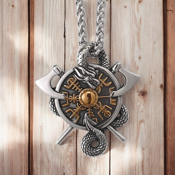 Halsband "Viking Vegvisir Skyddsamulett"