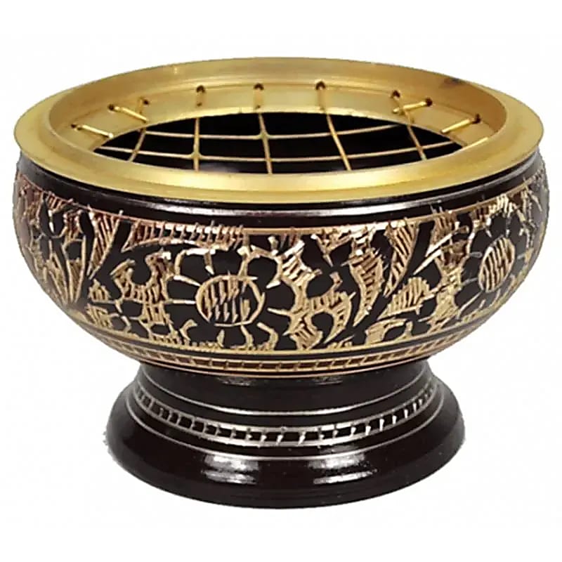 Brass plate with the Flower of Life - ideal for incense