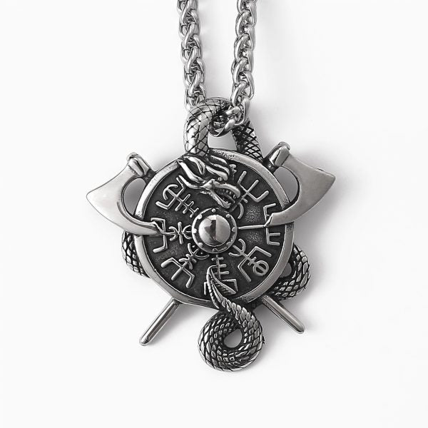 Halsband "Viking Vegvisir Skyddsamulett"