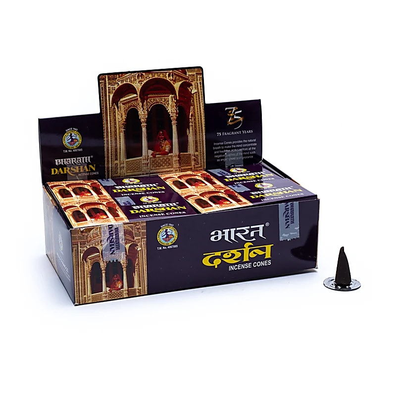Darshan Räucherkegel – 12 Stück pro Packung  