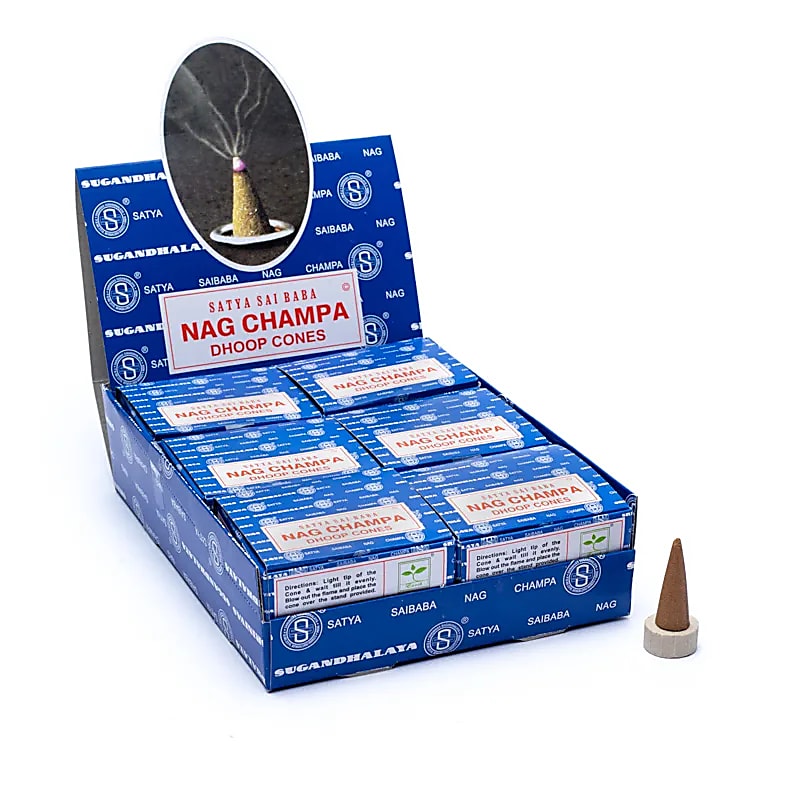 Nag Champa Räucherkegel – 12 Stück pro Packung