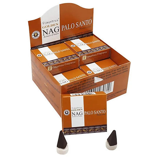 Räucherkegel Golden Nag "Palo Santo" – 10 Stück pro Packung