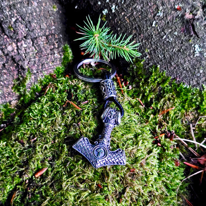 Keychain "Mjölnir Valknut" – Silver Edition