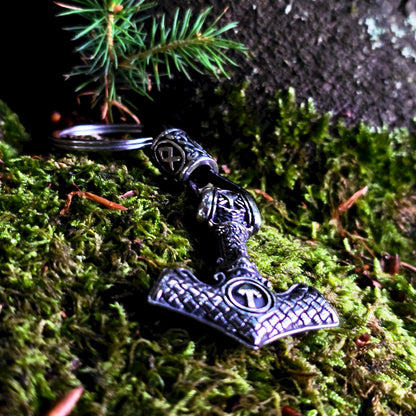 Keychain "Mjölnir Valknut" – Silver Edition