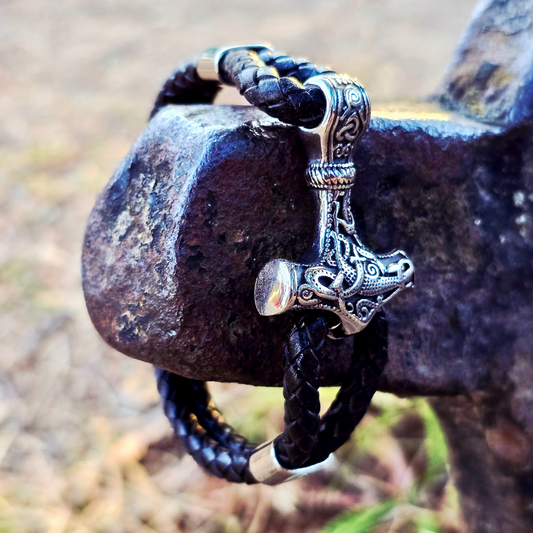 Bracelet "Mjölner Asgard Knot" Leather