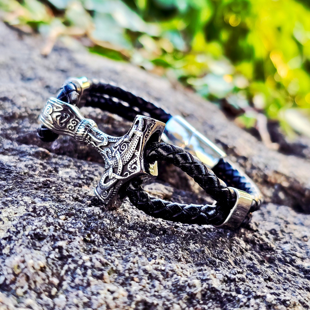 Bracelet "Mjölner Asgard Knot" Leather