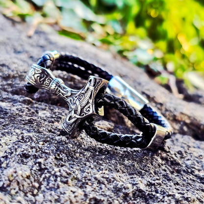 Bracelet "Mjölner Asgard Knot" Leather