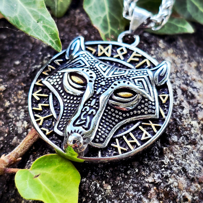 Necklace "Fenrir & Runes"