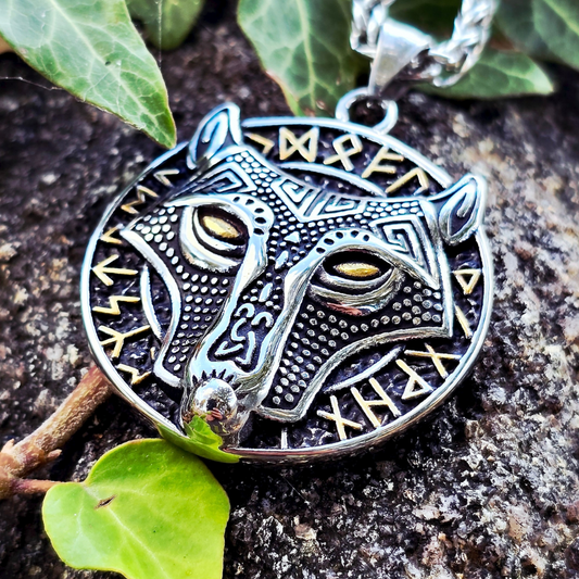 Necklace "Fenrir & Runes"