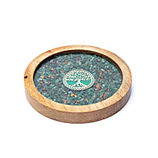 Underlay wooden tree of life, aventurine &amp; tiger's eye