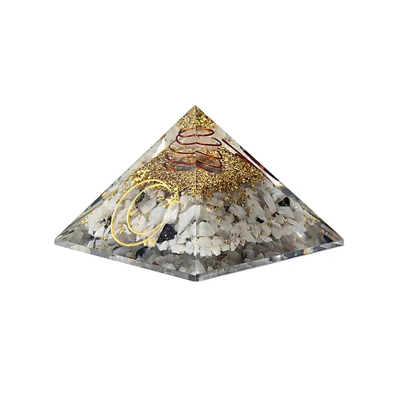 Orgonite pyramid with Moonstone