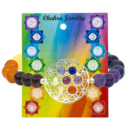 Bracelet 7 Chakras &amp; Flower of Life