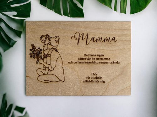Trädekoration "Mamma" Morsdag kort 124x88mm
