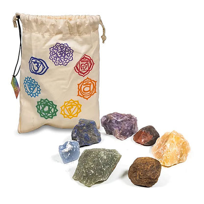 7 chakra stones with cotton bag