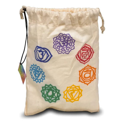 7 chakra stones with cotton bag