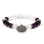 Armband „Bergkristall & Amethyst mit Blume des Lebens“ 