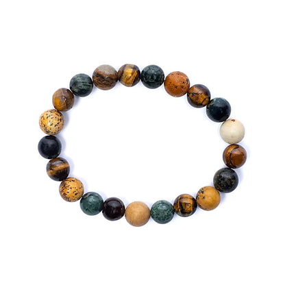 Bracelet elastic - black obsidian, tiger's eye and hematite