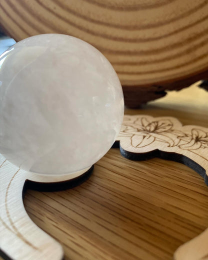 Crystal ball holder with runes &amp; symbols – your magical companion 