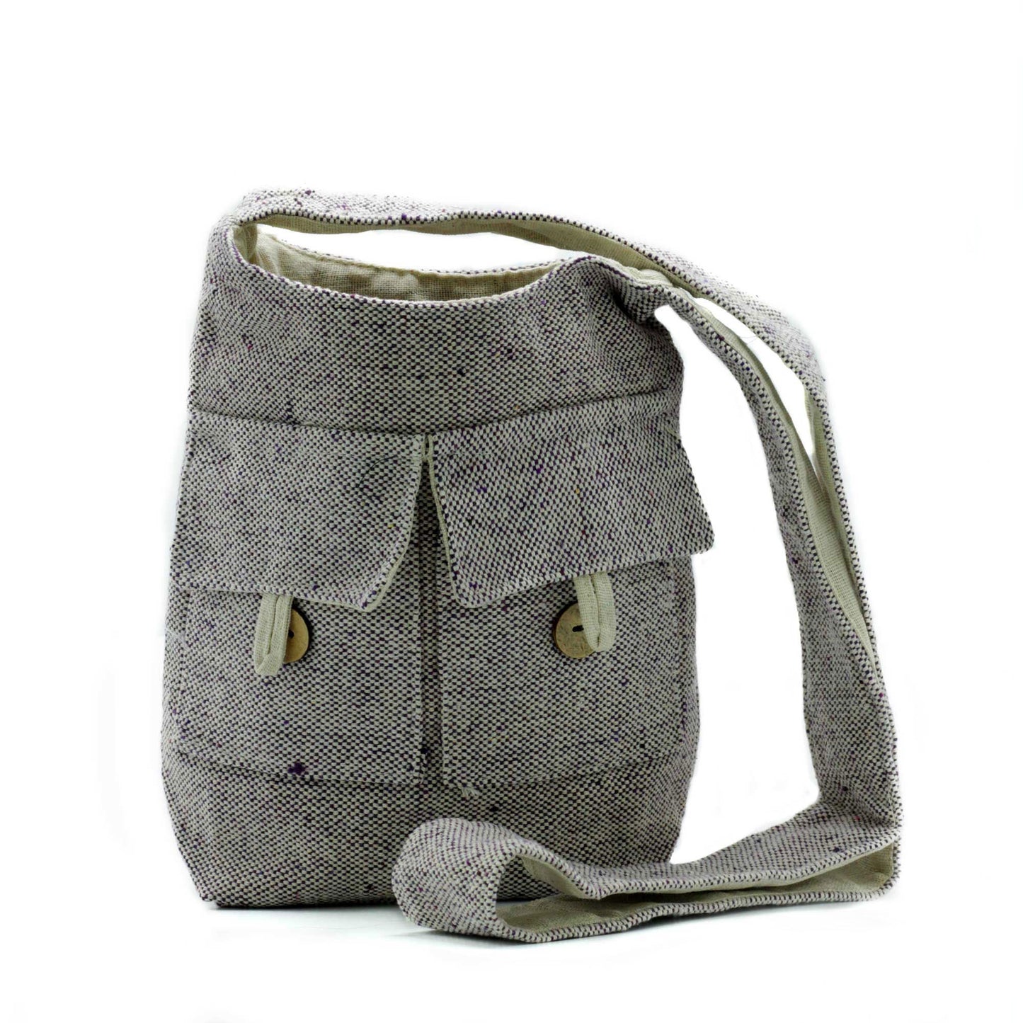 Taschenbeutel aus Baumwolle - Grau, 26cm