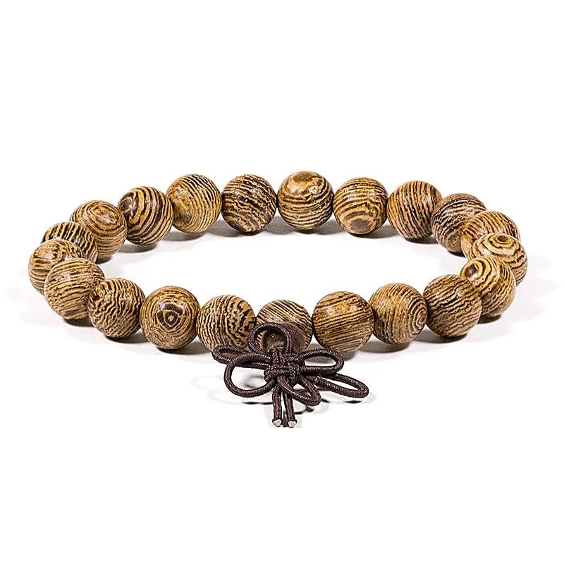 Mala-armband i Wengéträ 8mm – elastiskt & naturligt