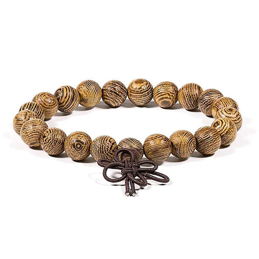Mala-armband i Wengéträ 8mm – elastiskt & naturligt