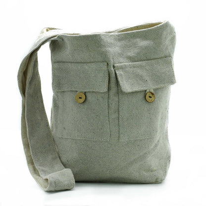 Pocket Bag in Cotton - Stone, 36cm