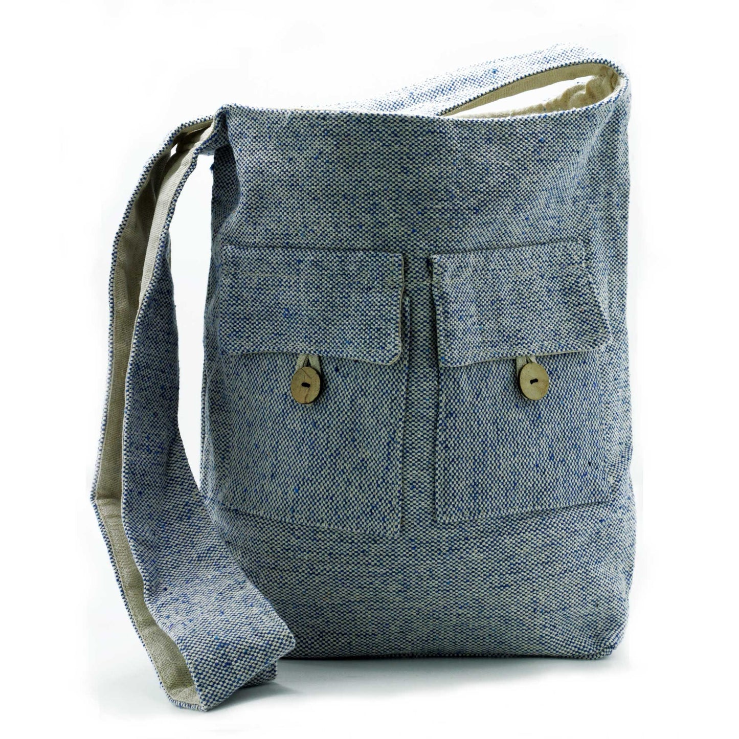 Pocket Bag in Cotton - Jeans, 36cm