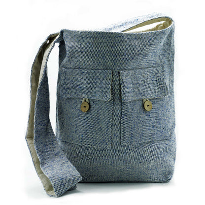 Pocket Bag in Cotton - Jeans, 36cm