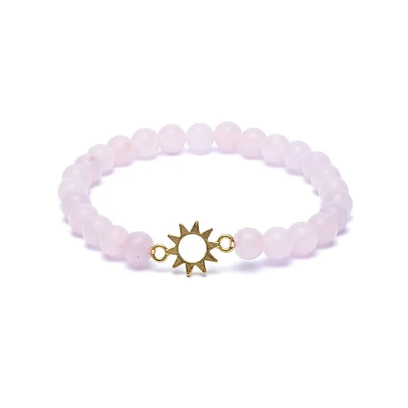 Armband Rosenkvarts med Solhänge