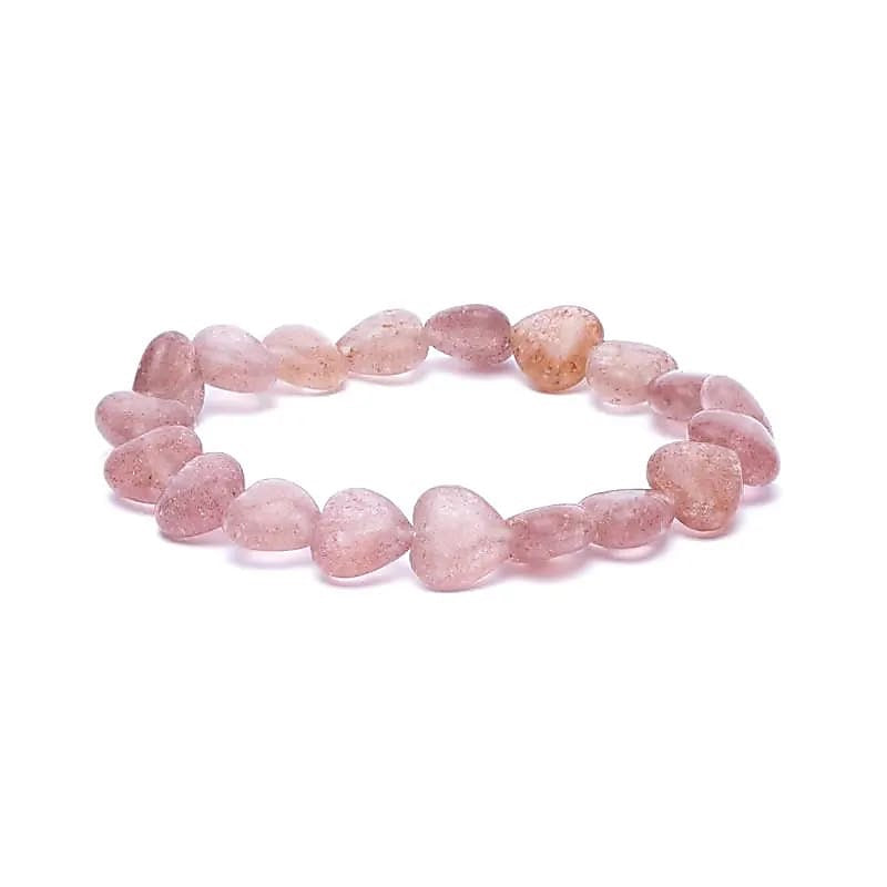 Armband mit Herzen aus Erdbeerquarz