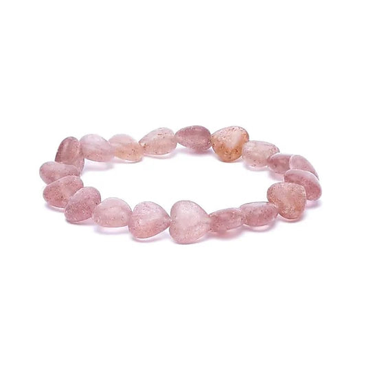 Armband mit Herzen aus Erdbeerquarz