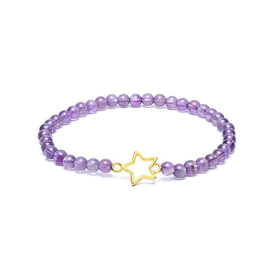 Armband Ametist med stjärnhänge