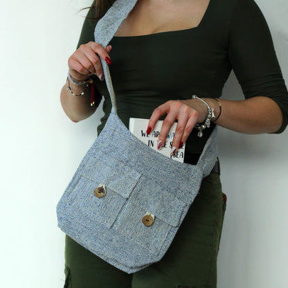 Pocket Bag in Cotton - Stone, 26cm