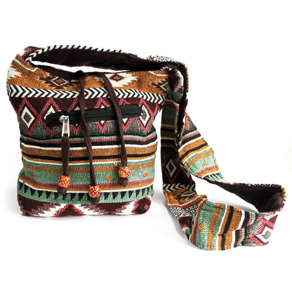 Jacquard Shoulder Bag – Brown