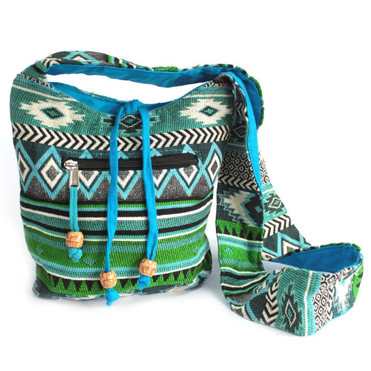 Jacquard Shoulder Bag – Teal