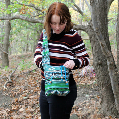 Jacquard Shoulder Bag – Teal