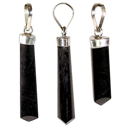 Gemstone pendant Black Tourmaline, 925 sterling silver 