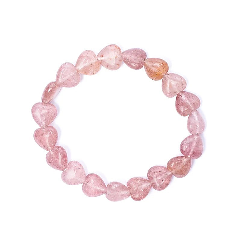 Armband mit Herzen aus Erdbeerquarz